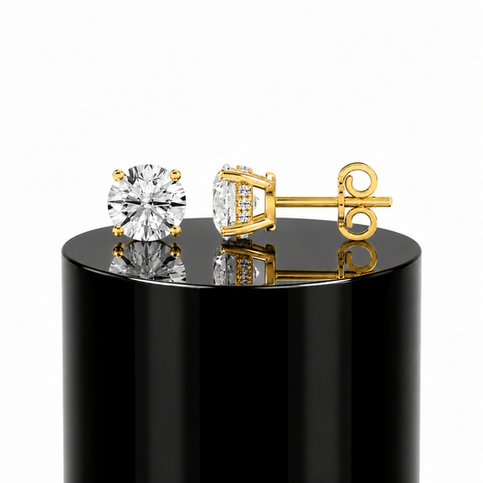Round Hidden Halo Studs