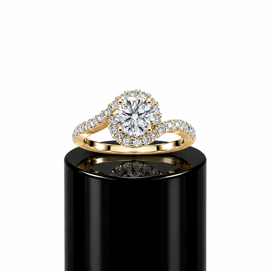 Intertwined Round Engagement Ring