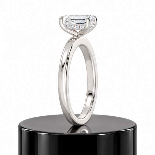 Emerald Hidden Halo Ring