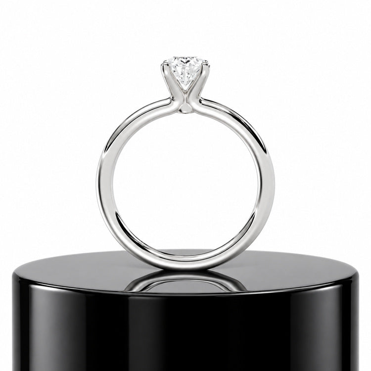 Pear Solitaire Ring