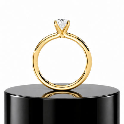Pear Solitaire Ring
