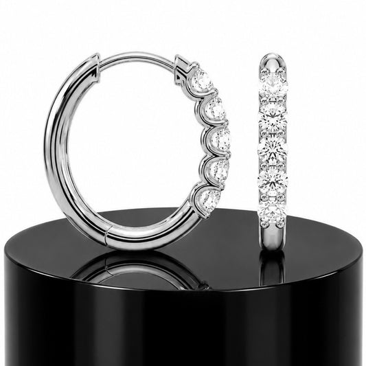 Signature Diamond Hoop Earring