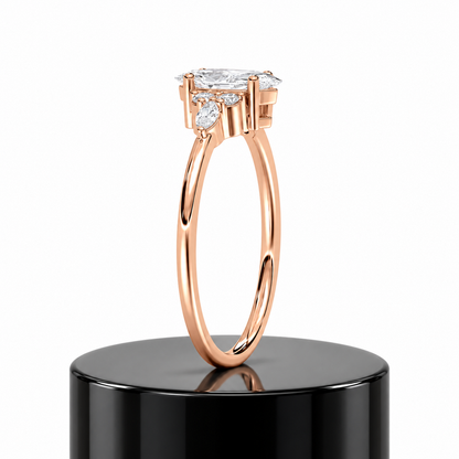 Crowned Marquise Engagement Ring