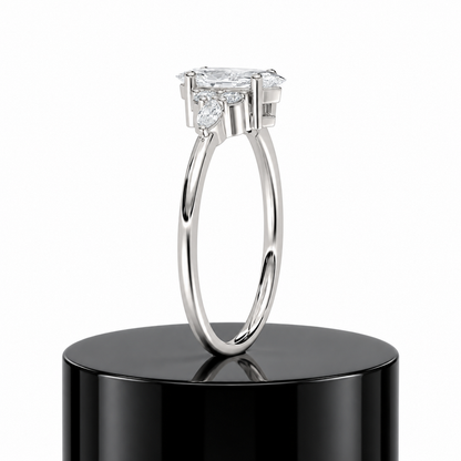 Crowned Marquise Engagement Ring
