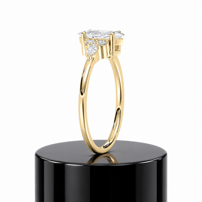 Crowned Marquise Engagement Ring
