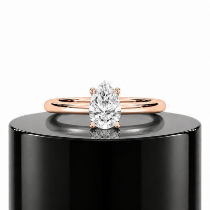 Pear Solitaire Ring