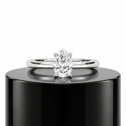 Pear Solitaire Ring