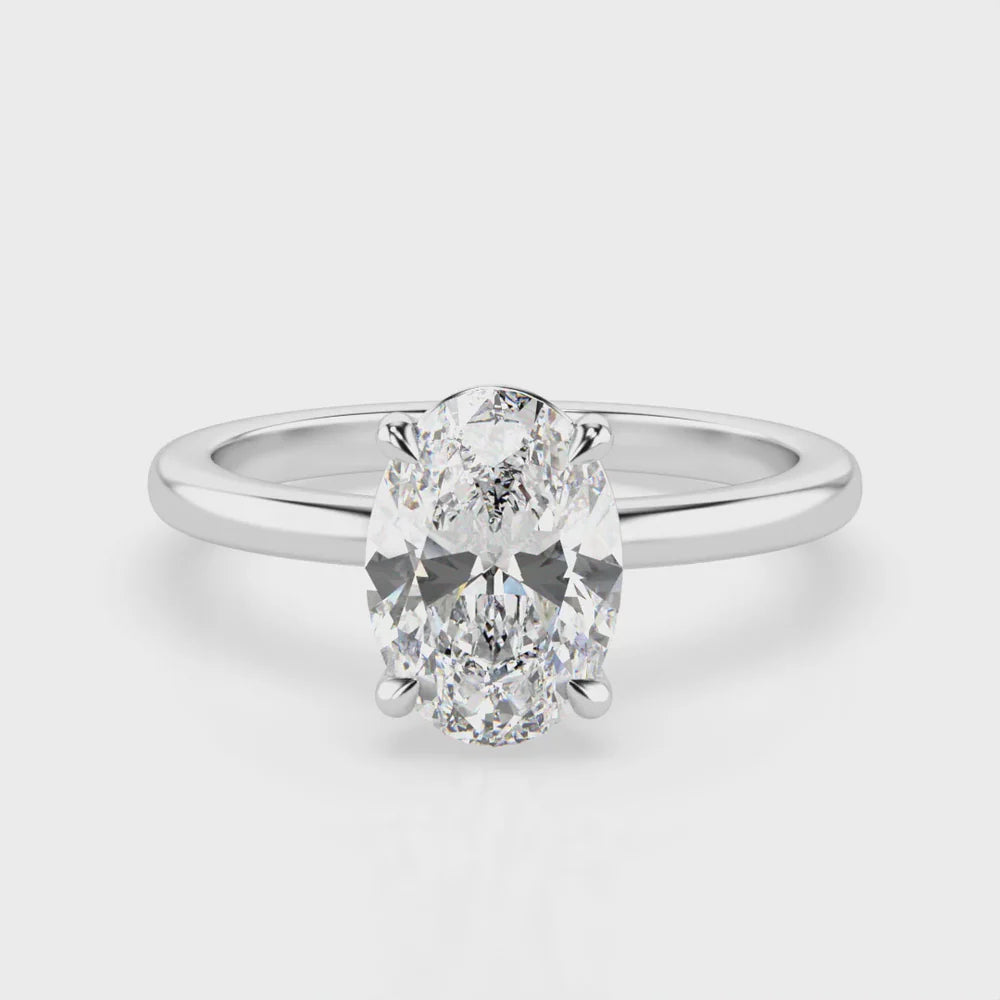 KATE 2.0 – 4 CLAW 2CT OVAL SOLITAIRE F COLOUR VVS2