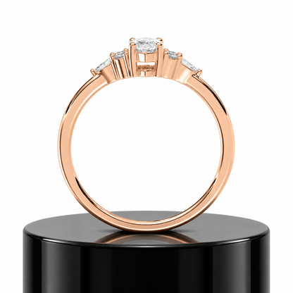 Crowned Marquise Engagement Ring