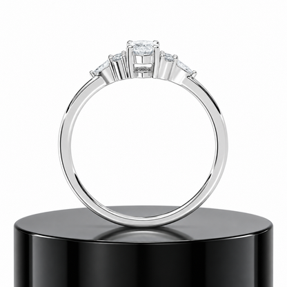 Crowned Marquise Engagement Ring