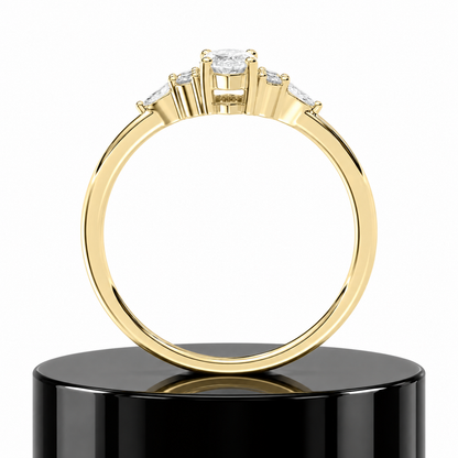 Crowned Marquise Engagement Ring