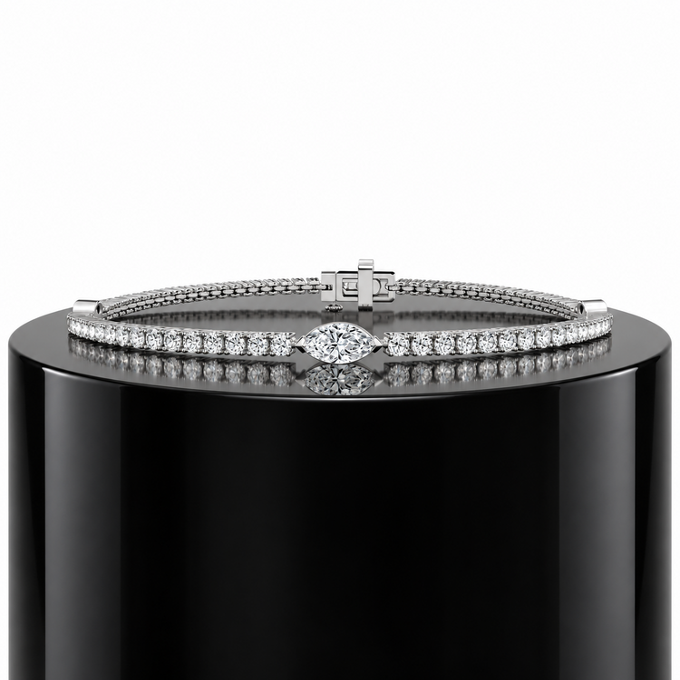 Marquise Accent Tennis Bracelet