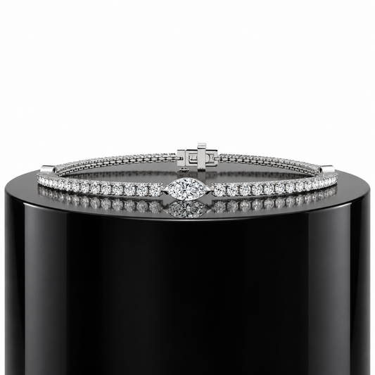 Marquise Accent Tennis Bracelet
