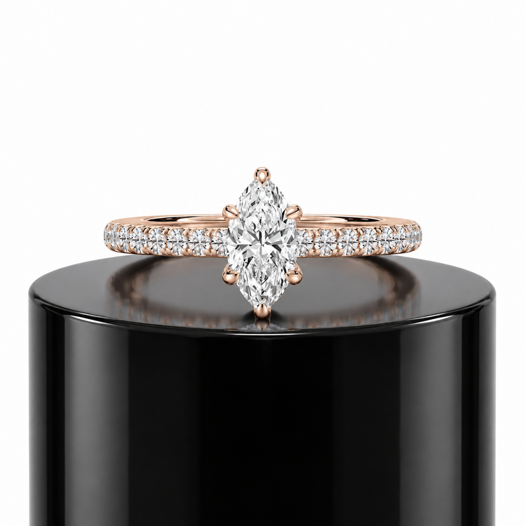 Pave Marquise Engagement Ring
