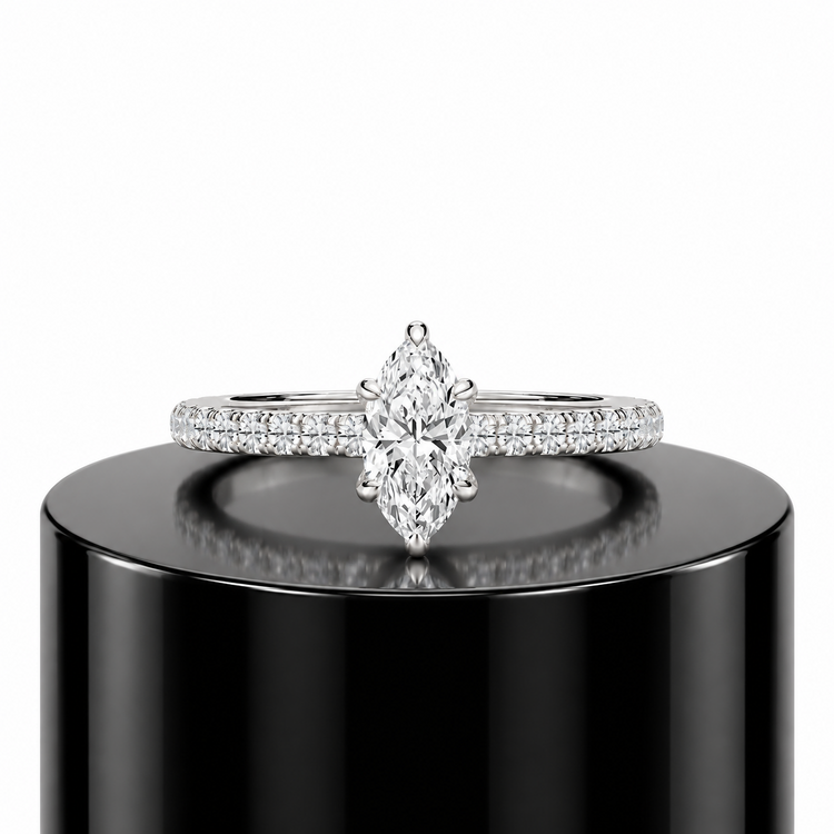 Pave Marquise Engagement Ring