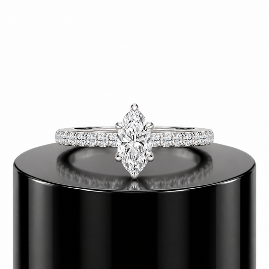 Pave Marquise Engagement Ring
