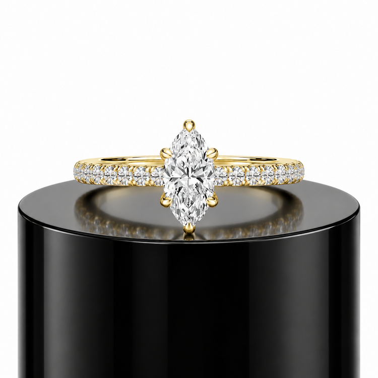 Pave Marquise Engagement Ring