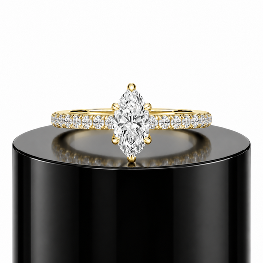 Pave Marquise Engagement Ring