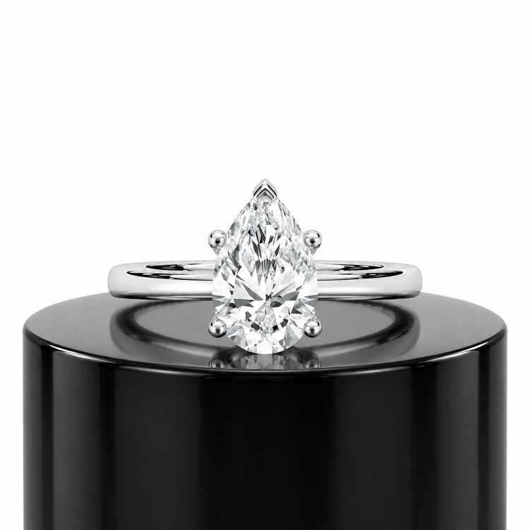 2ct Pear Solitaire Ring
