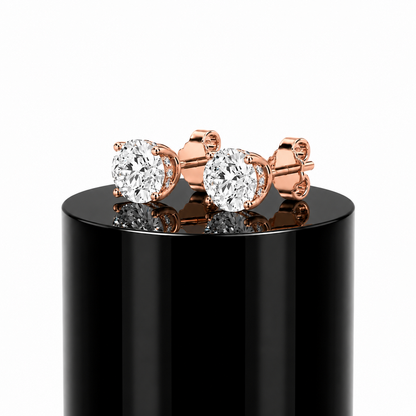 Round Hidden Halo Studs