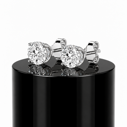 Round Hidden Halo Studs
