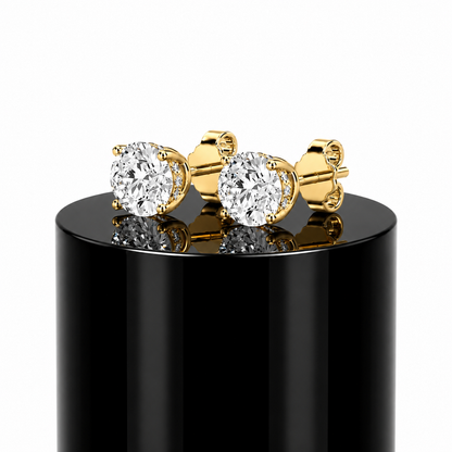 Round Hidden Halo Studs