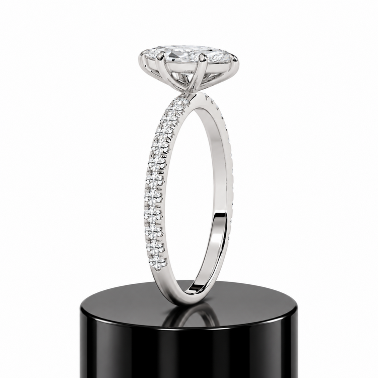 Pave Marquise Engagement Ring