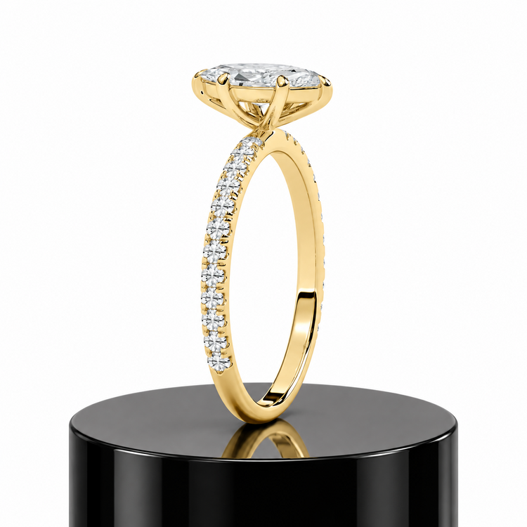 Pave Marquise Engagement Ring