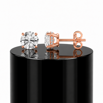 Round Hidden Halo Studs