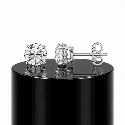 Round Hidden Halo Studs