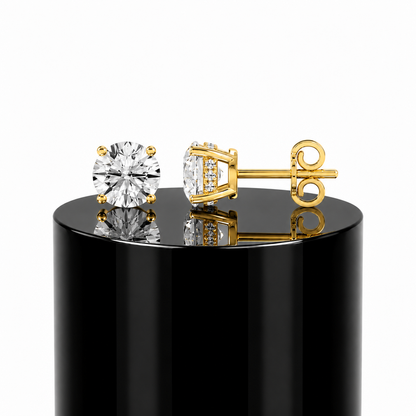 Round Hidden Halo Studs