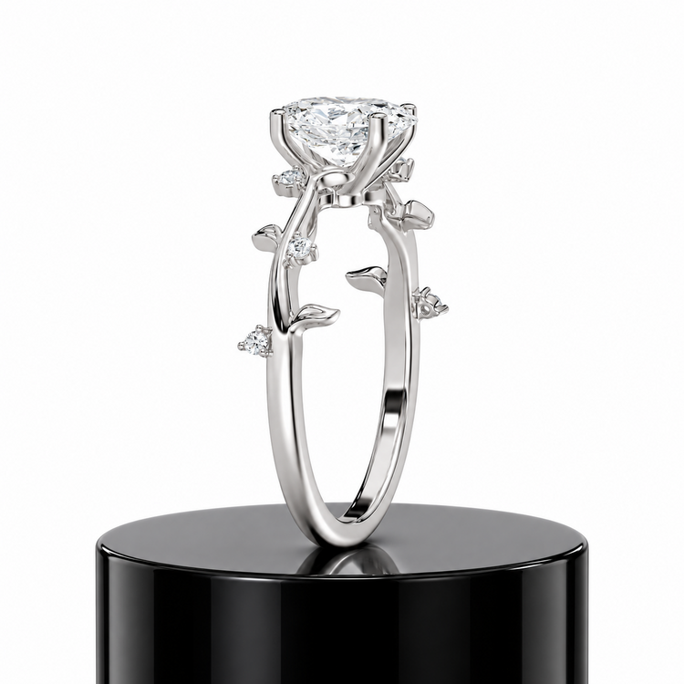 Botanical Oval Engagement Ring
