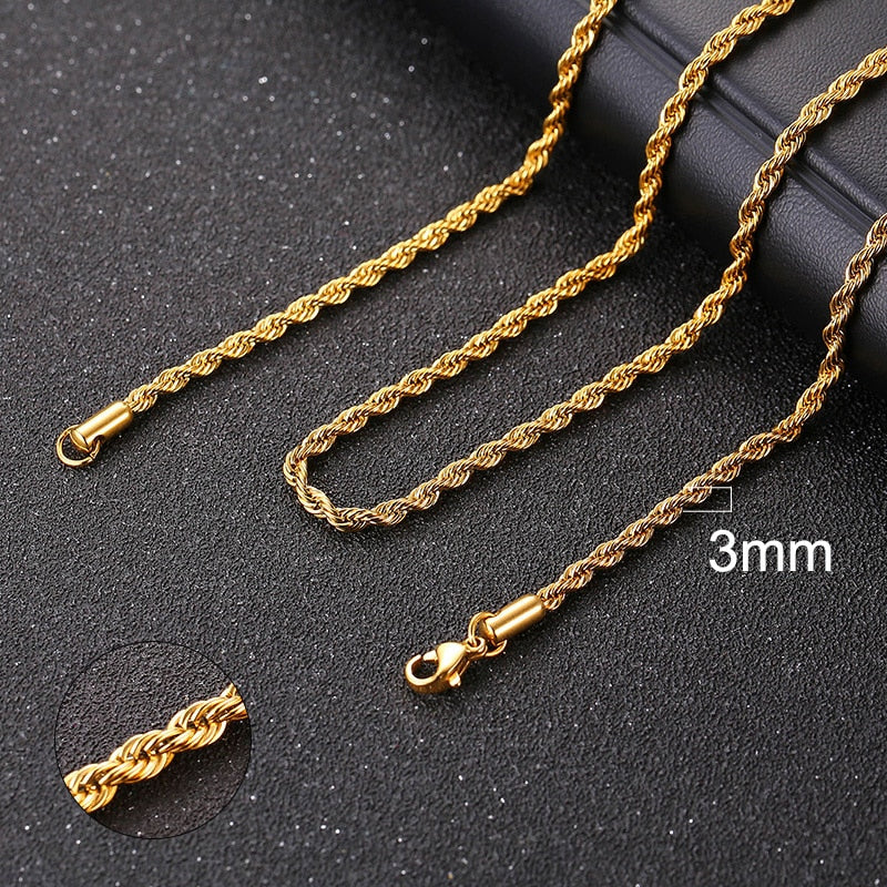 2mm - 5mm Rope Chain