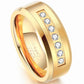 Tungsten Seven Diamond CZ Inlay