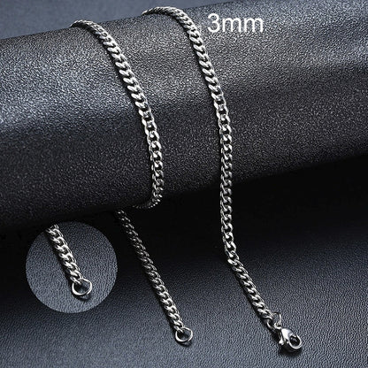 3mm - 7mm Cuban Chain Necklace