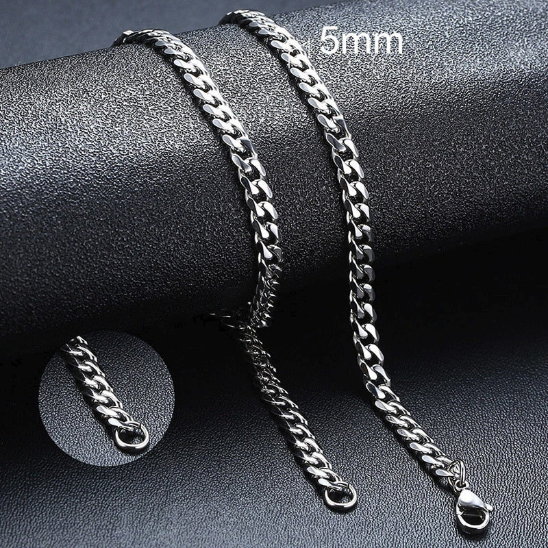 3mm - 7mm Cuban Chain Necklace