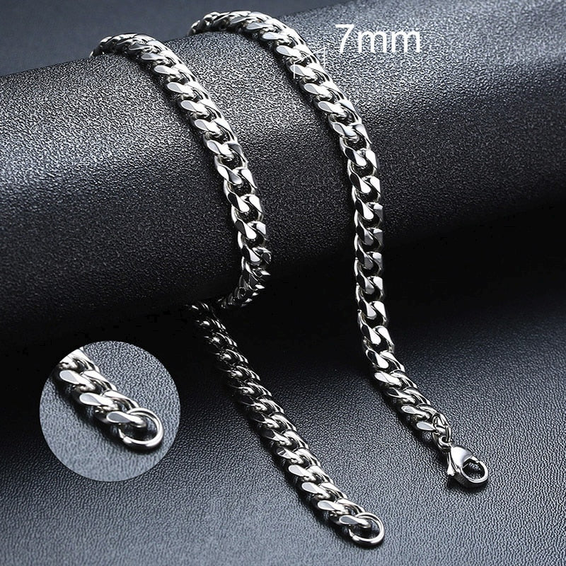 3mm - 7mm Cuban Chain Necklace