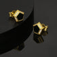 Pentagonal Black Onyx Stud Earrings