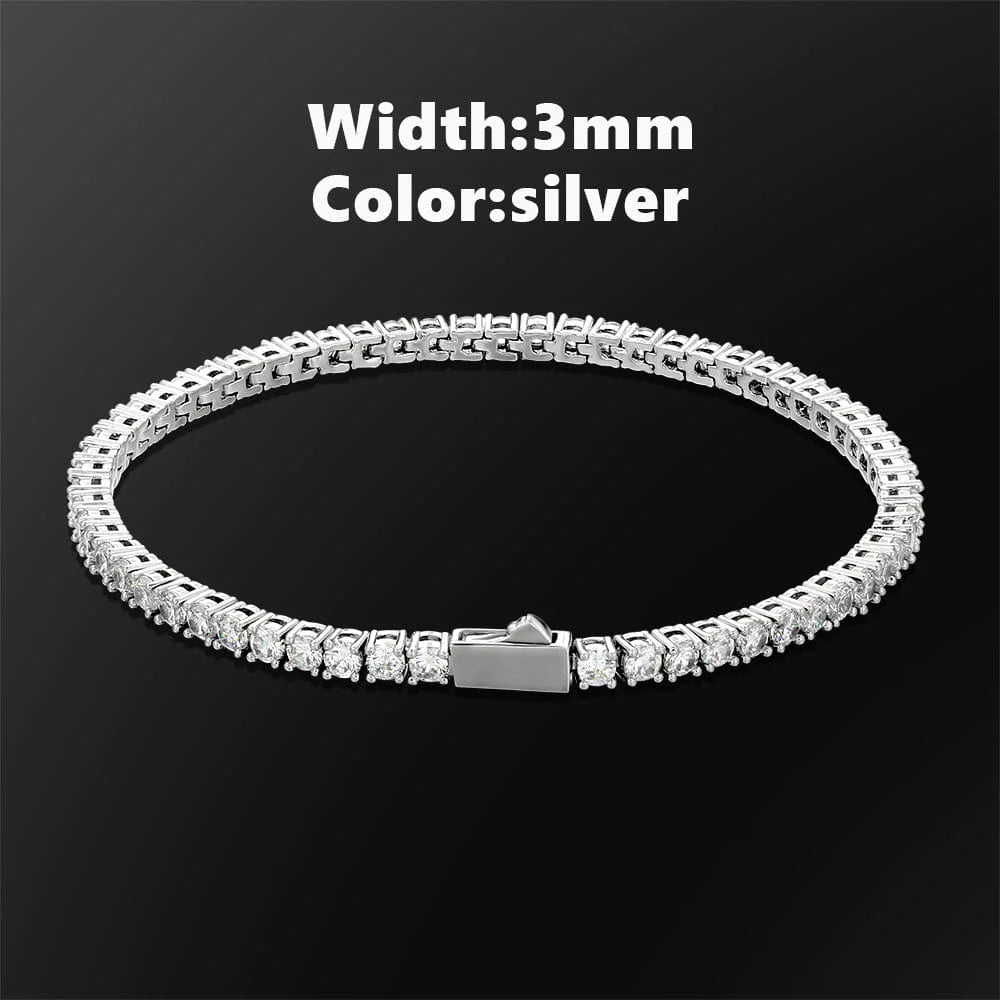 3mm - 5mm Cubic Zirconia Tennis Bracelet