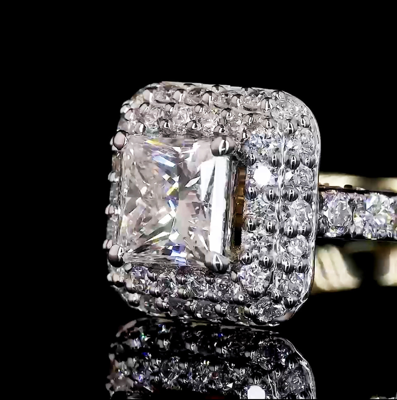 Layered Princess Ring DEF COLOUR VVS