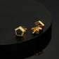 Pentagonal Black Onyx Stud Earrings