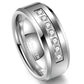 Tungsten Seven Diamond CZ Inlay