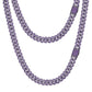 14mm Black Gold Plated Purple Iced out Cuban Link Chain