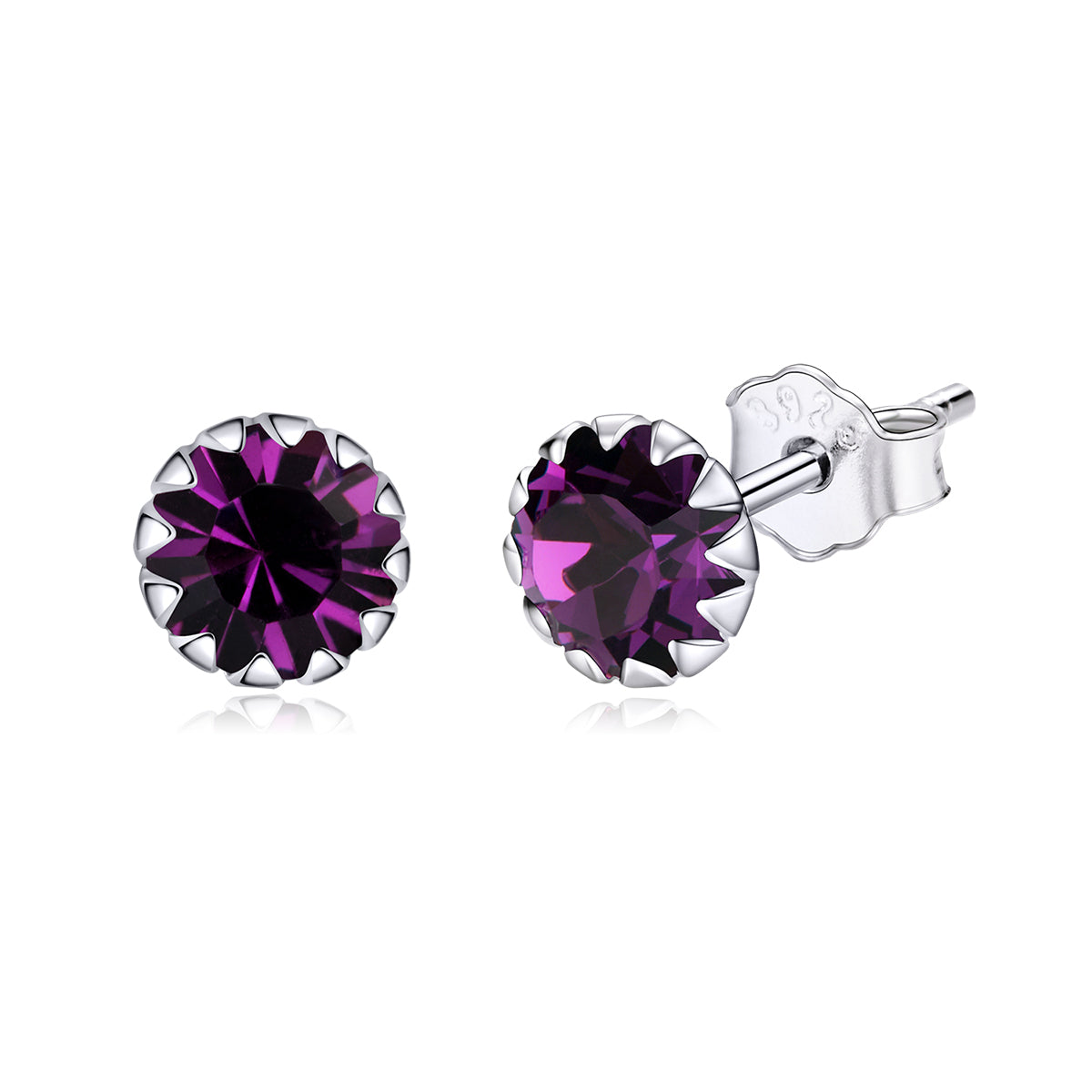 Round Birthstone Earrings