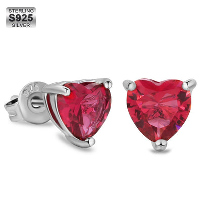 Heart Shaped Birthstone Earrings