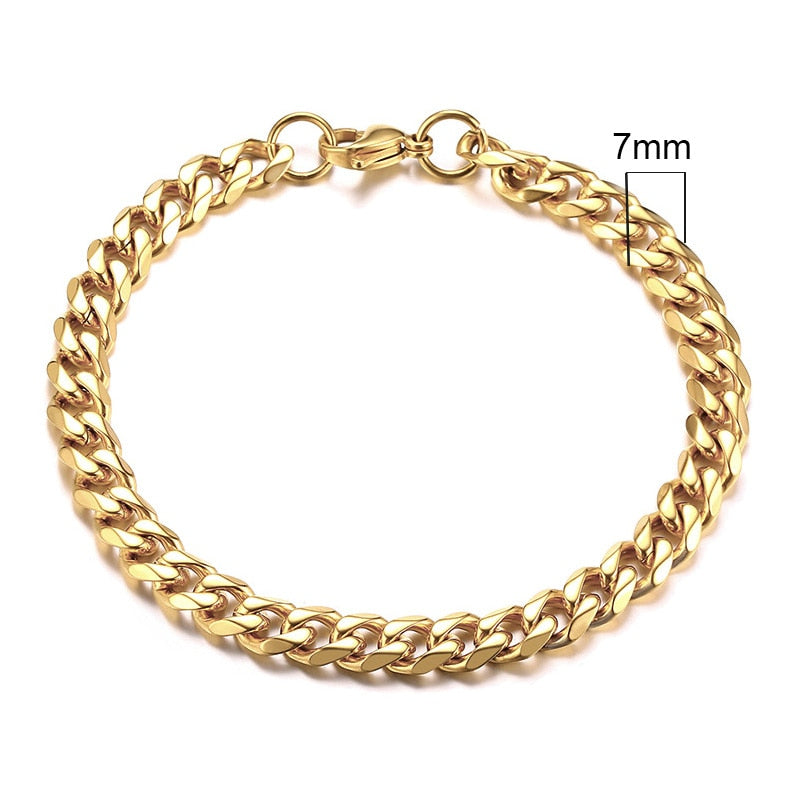 Cuban Link Bracelet 3mm - 7mm