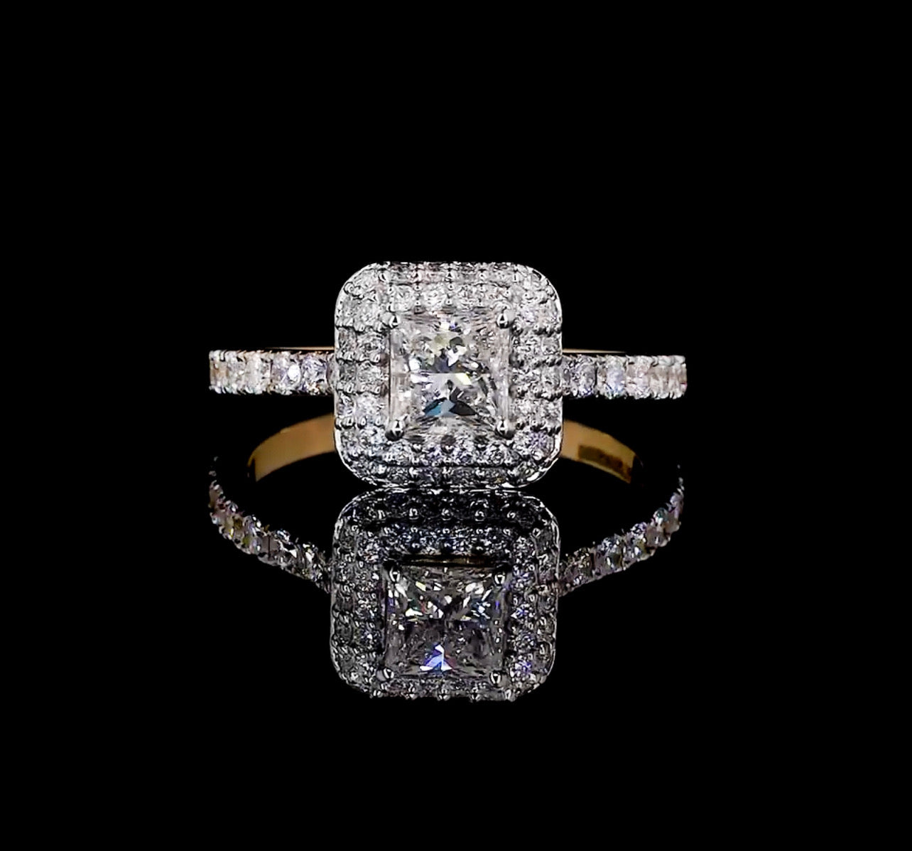 Layered Princess Ring DEF COLOUR VVS