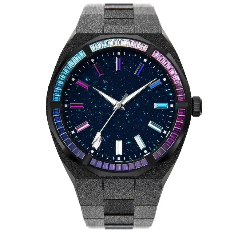 Dark 30m Waterproof Rainbow Bezel Quartz Watch