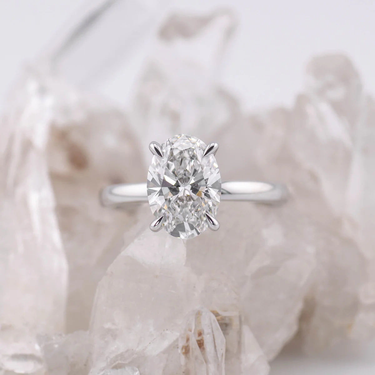 KATE 2.0 – 4 CLAW 2CT OVAL SOLITAIRE F COLOUR VVS2