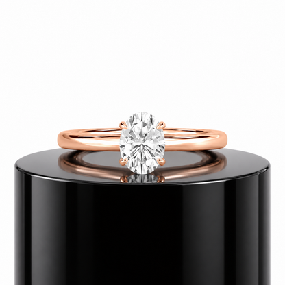 Oval Hidden Halo Ring